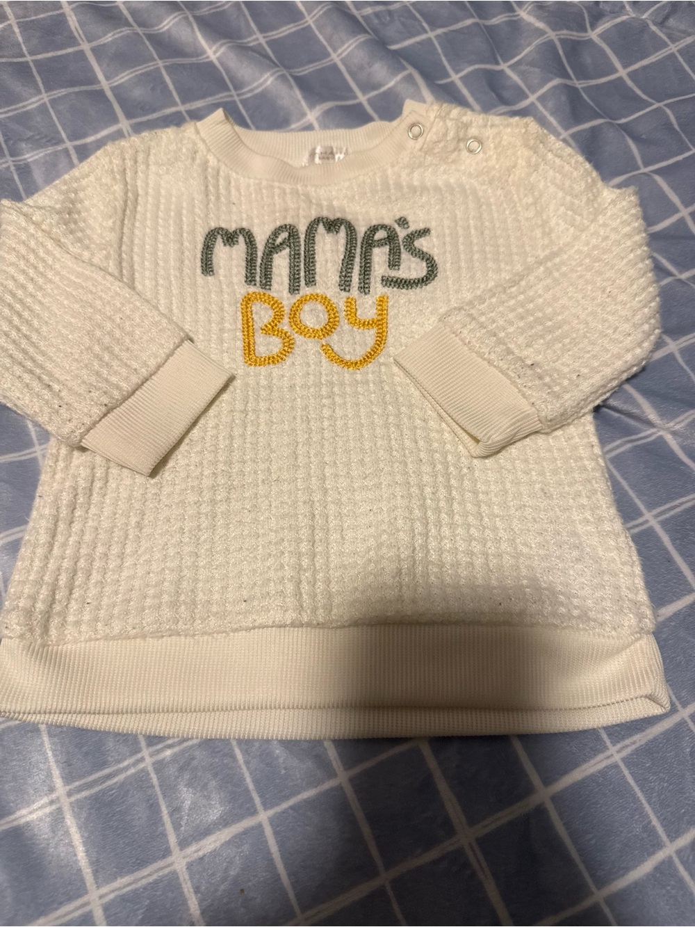 Cream 'Mama's Boy' Knit Pullover for Kids